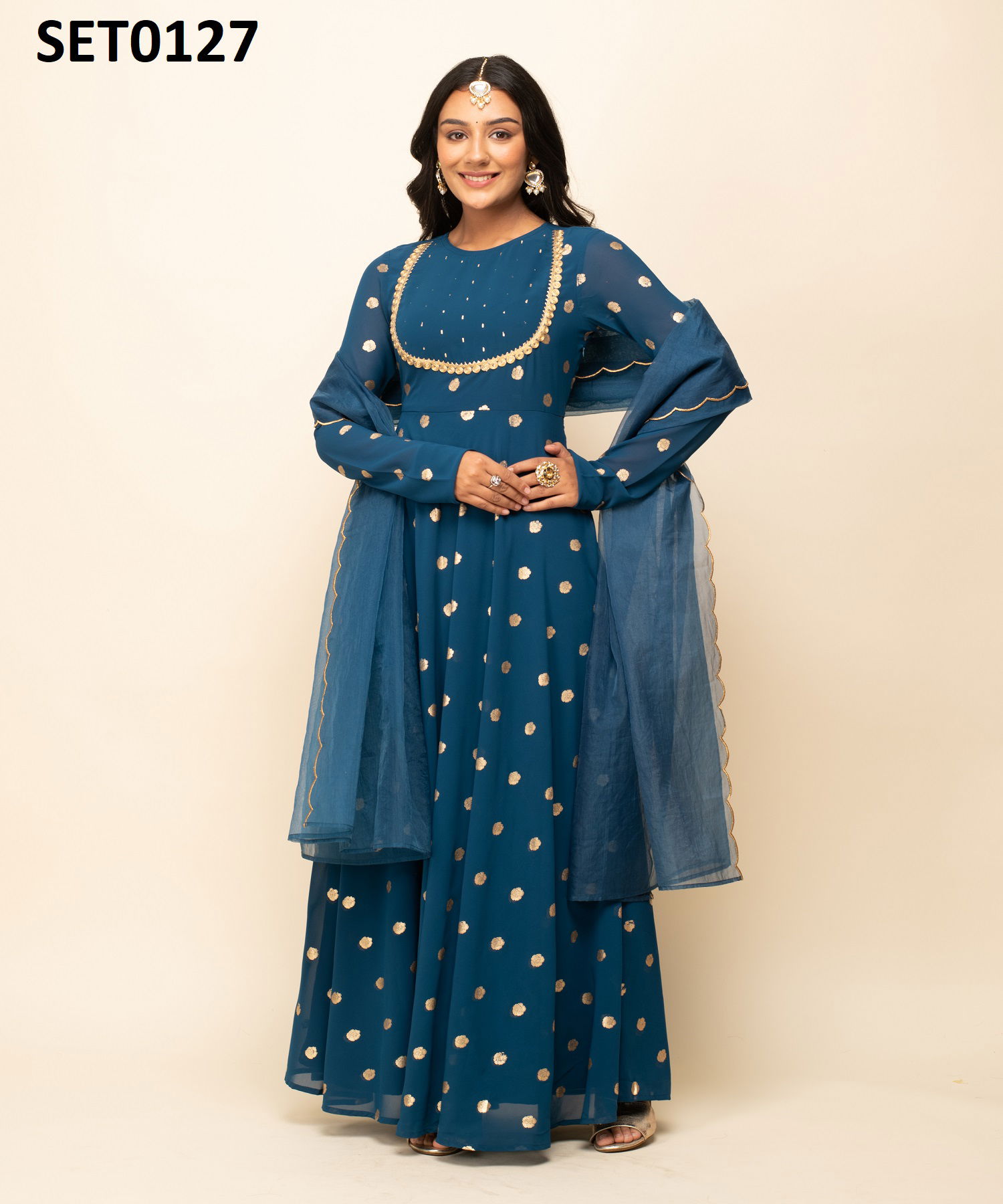 Fiorra SET0000 07 Designer Georgette Gown With Dupatta Wholesale Market In Delhi